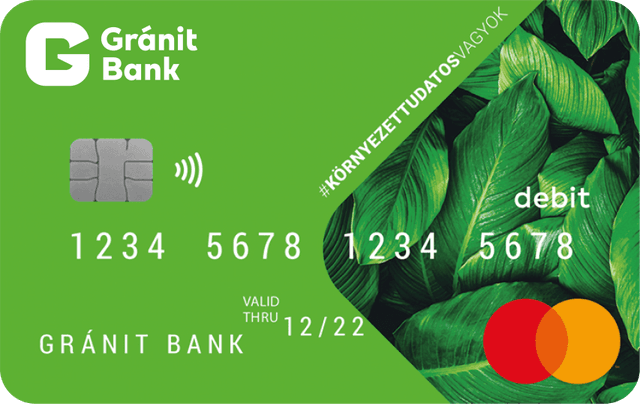 Zöld színű Gránitbankos kártya.