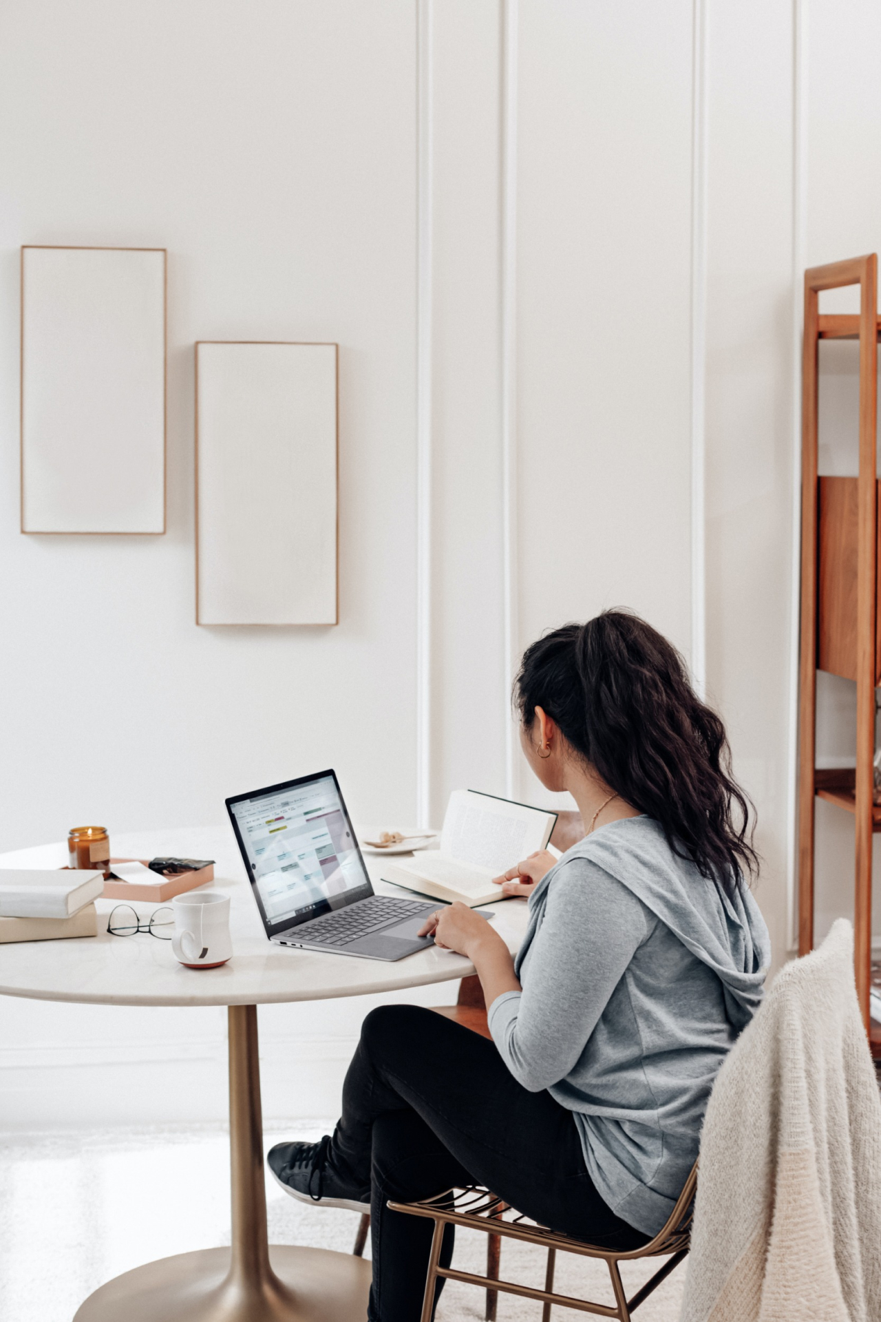 Couple looking at tablet