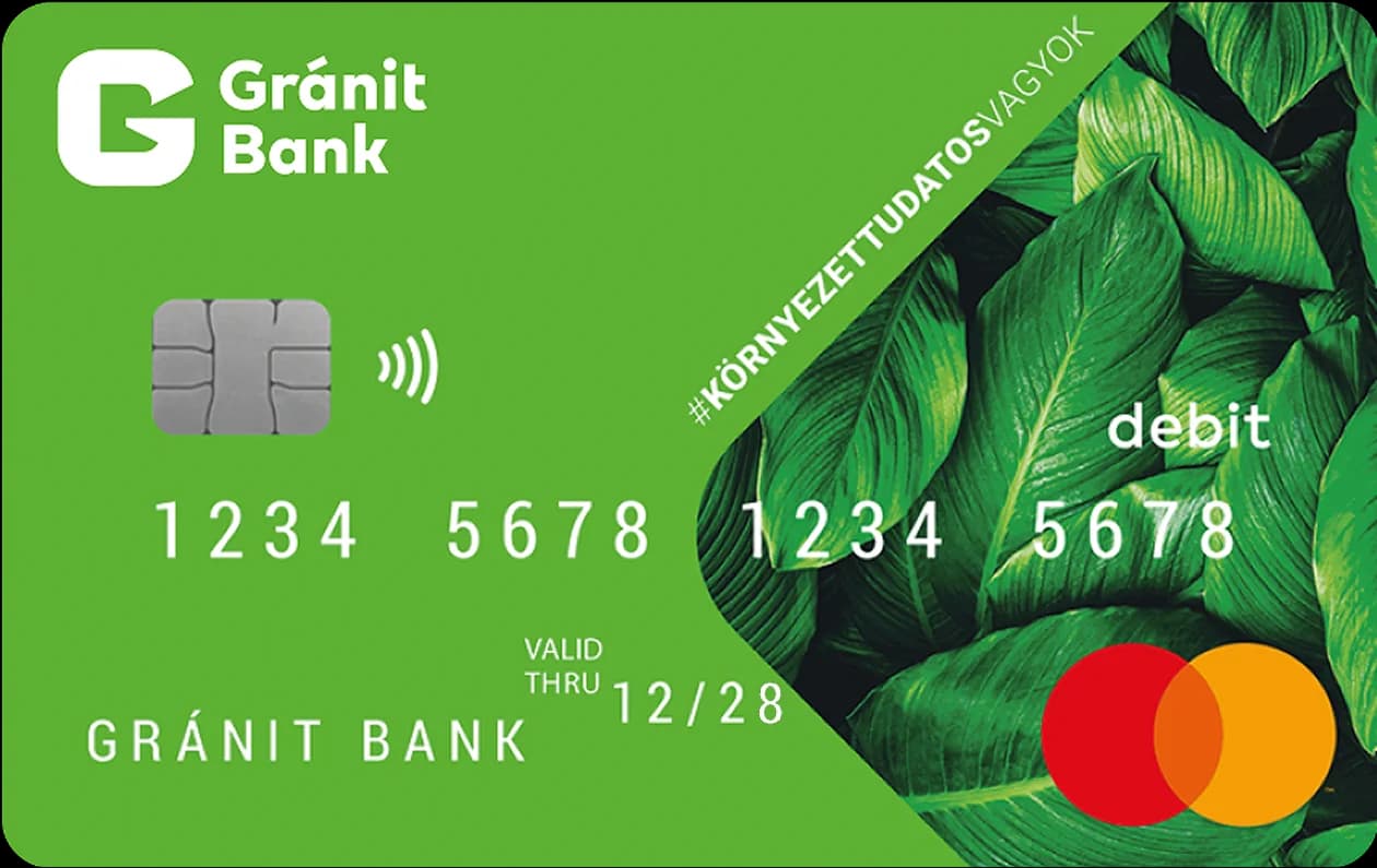 Gránit Bank platinum debit Mastercard bankkártya.
